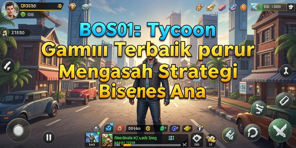 Screenshot gameplay BOS01 menampilkan manajemen bisnis yang dinamis.