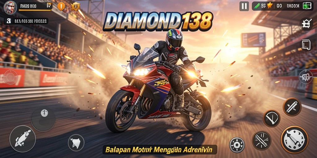 Tampilan gameplay seru dari balapan motor di DIAMOND138.