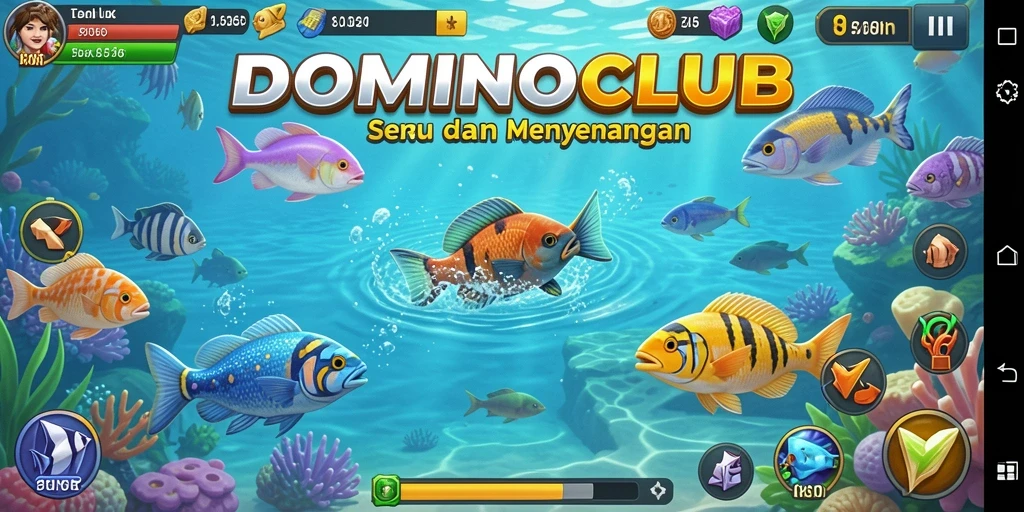 Tangkapan layar menampilkan aksi menembak ikan dalam DOMINOCLUB.