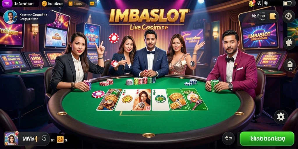 Tampilan gameplay Live Casino yang mendebarkan di IMBASLOT.