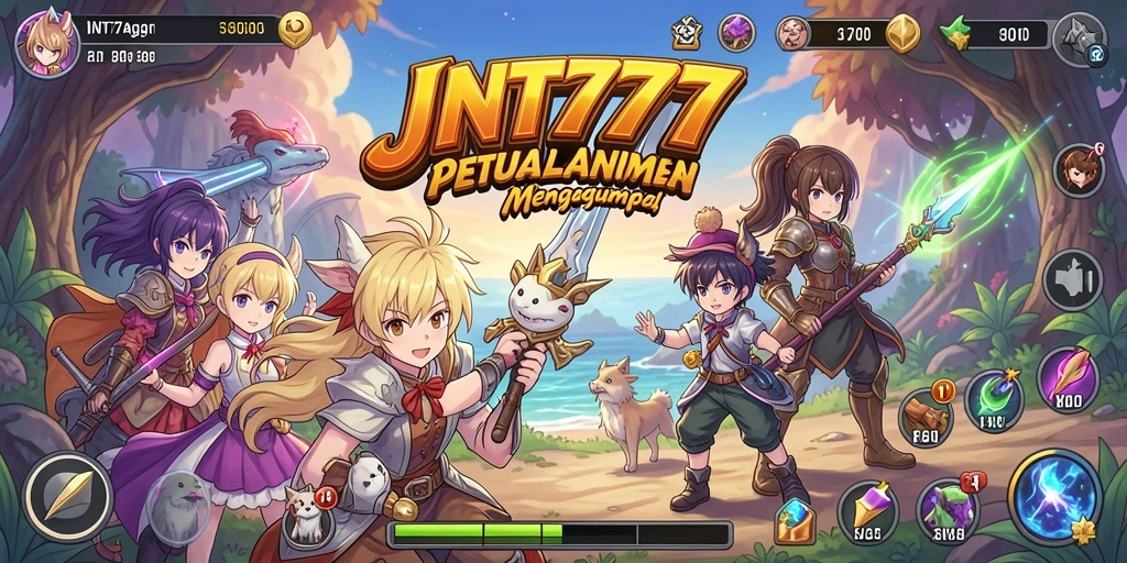 Tampilan gameplay JNT777 yang memukau dengan karakter anime yang dinamis.