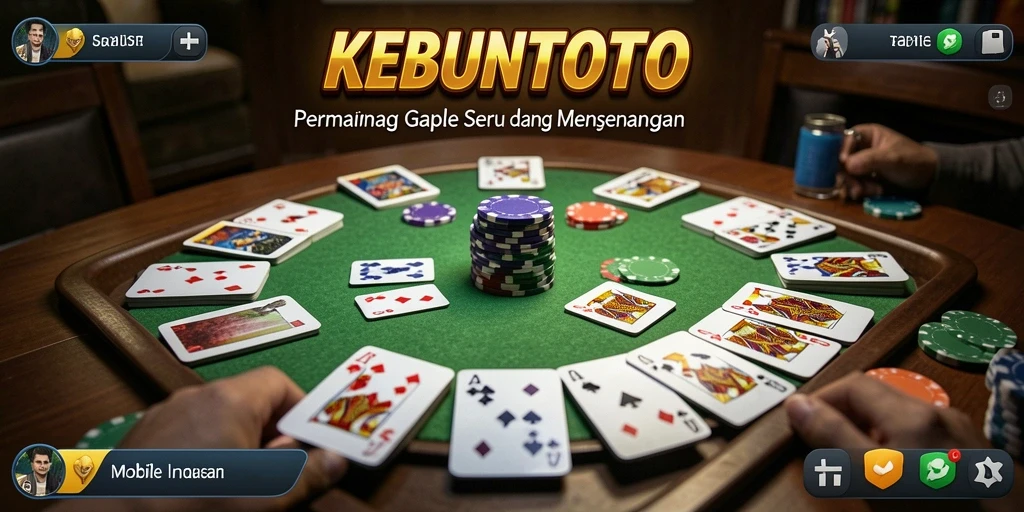 Tampilan gameplay seru dari KEBUNTOTO saat bermain Gaple.