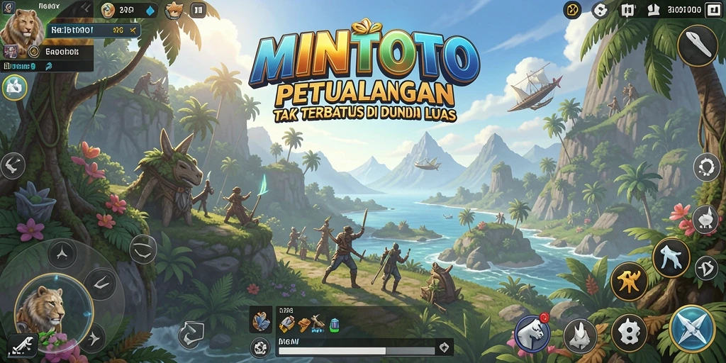 Screenshot gameplay <strong>MINTOTO</strong> yang menampilkan petualangan di dunia terbuka.