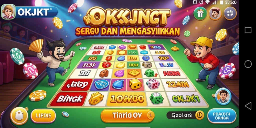 Tampilan gameplay seru OKJKT dengan pemain bersaing di Bingo.