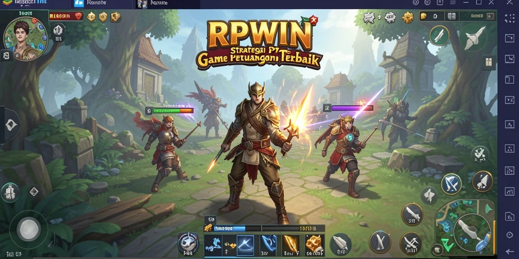 Screenshot utama RPWIN menunjukkan aksi mendebarkan dalam pertempuran strategis.