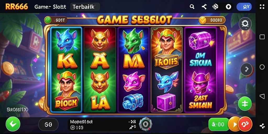 Tampilan gameplay RR666 yang menarik dengan slot yang beragam.