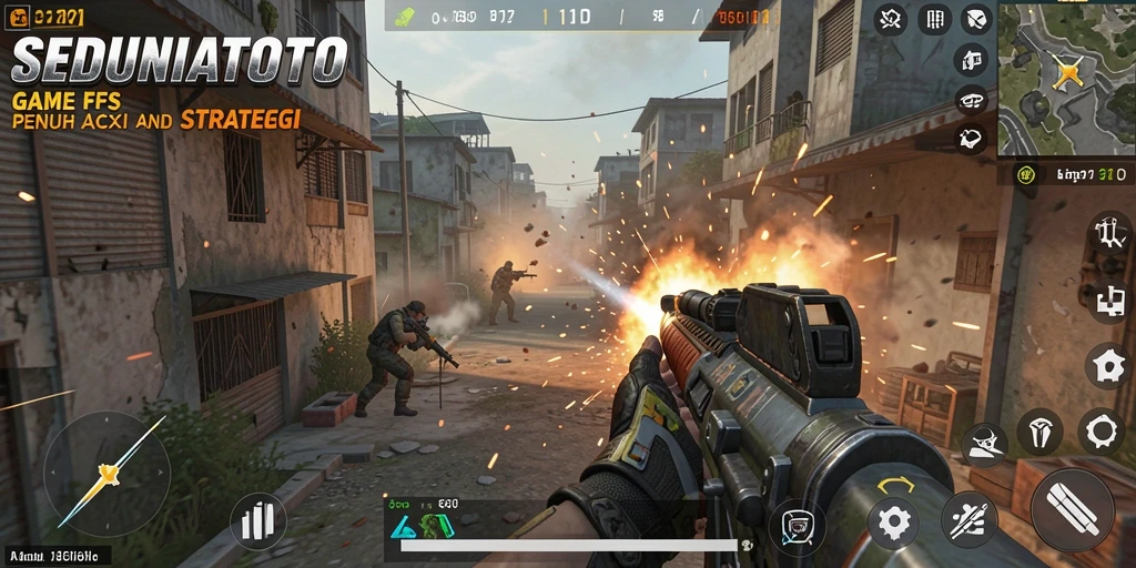 Tampilan gameplay seru di SEDUNIATOTO saat bertempur dengan musuh.