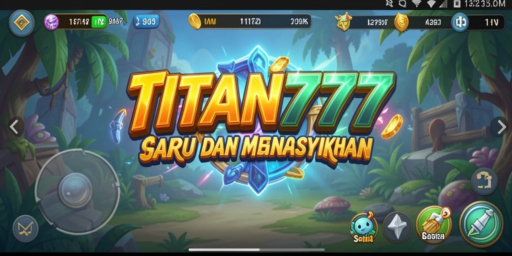 Tampilan gameplay idle yang sederhana dan menghibur di TITAN777.