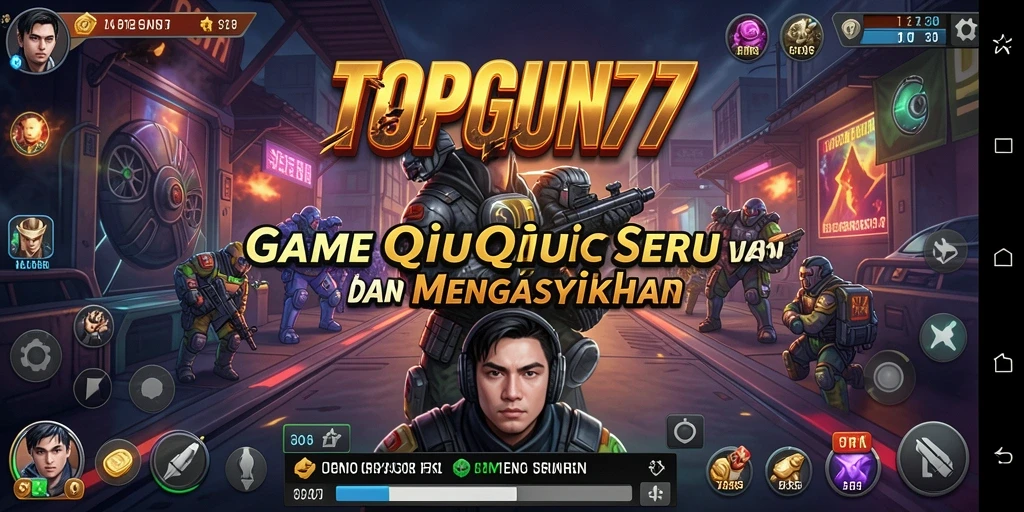 Tampilan gameplay seru dalam TOPGUN77 dengan fitur QiuQiu.