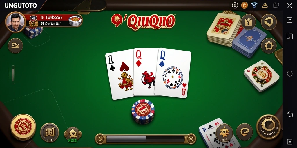 Tampilan gameplay seru dalam UNGUTOTO, permainan QiuQiu yang menggembirakan.