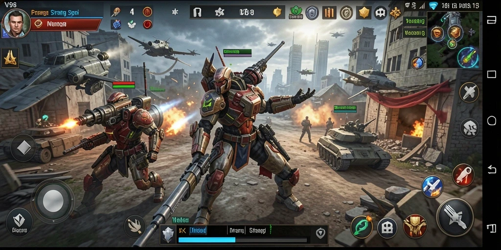 Tampilan seru gameplay strategi V98 yang menantang.
